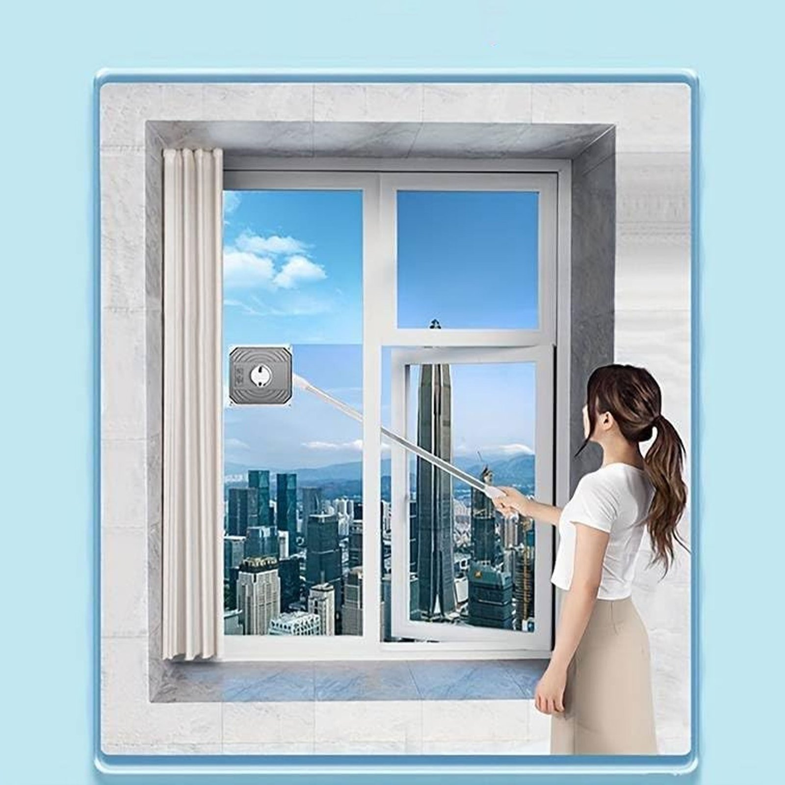 أداة تنظيف النوافذ مزدوج الجانبين قابلة للتمديد - الصورة 7