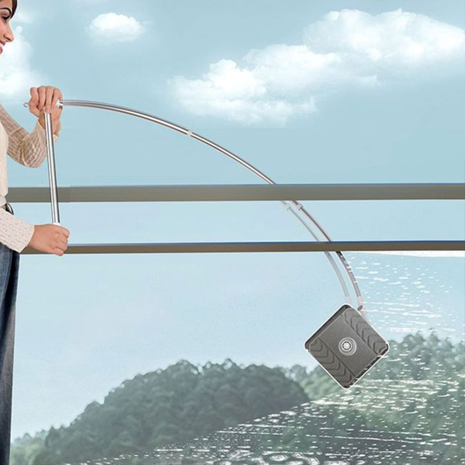 أداة تنظيف النوافذ مزدوج الجانبين قابلة للتمديد - الصورة 3